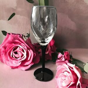 Cristal D'Arques Twisted Stem Wine Glass‎ Black Amethyst Champagne Optic Swirl